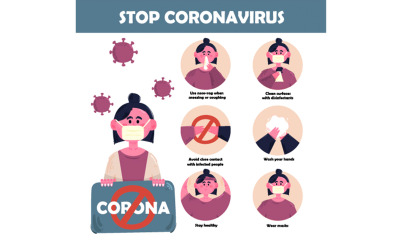 Stop Corona Virus Illustratie