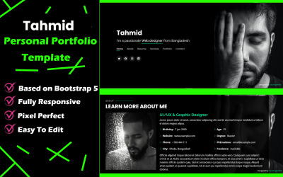 Tahmid - 个人投资组合简单现代 Bootstrap HTML 登陆页面模板