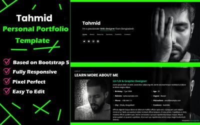 Tahmid -Personal Portfolio Простой современный HTML-шаблон целевой страницы Bootstrap