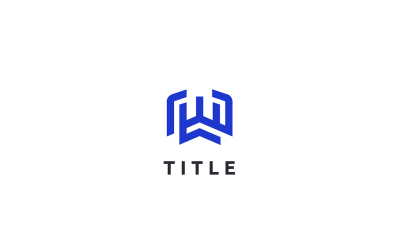Zeitgenössisches Lite Sense W WW blaues Letterform-Logo