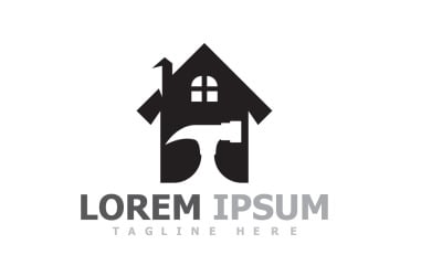 Logo di riparazione casa e costruzione V6
