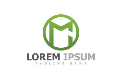 M logotipo empresa negocio Vector V24