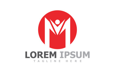 M Logotyp Företag Business Vector V19