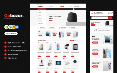 Gobazar - Tema Shopify reattivo multiuso del mercato elettronico