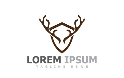 Deer Horn Head Animal Logo V13