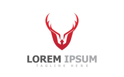 Deer Horn Head Animal Logo V15