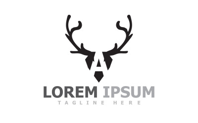 Deer Horn Head Animal Logo V1