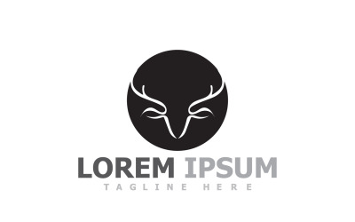 Deer Horn Head Animal Logo V21