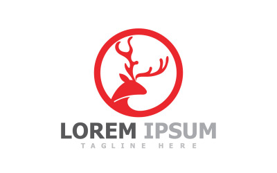 Deer Horn Head Animal Logo V23