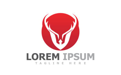 Deer Horn Head Animal Logo V24