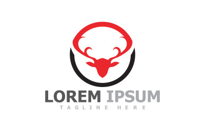 Deer Horn Head Animal Logo V28