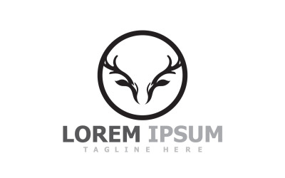 Deer Horn Head Animal Logo V29