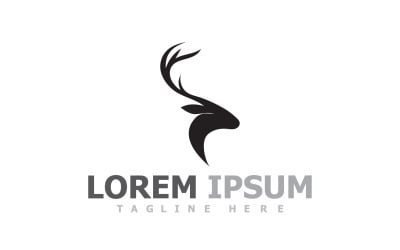 Deer Horn Head Animal Logo V5