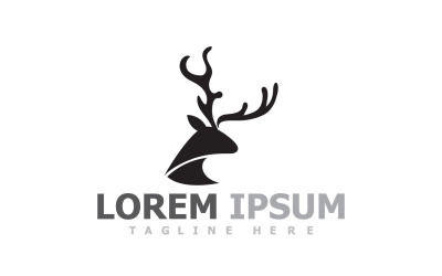 Deer Horn Head Animal Logo V6