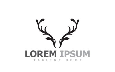 Deer Horn Head Animal Logo V7