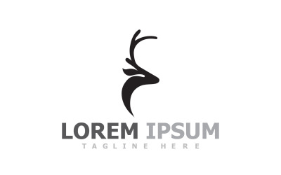 Deer Horn Head Animal Logo V8