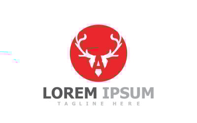 Tête de corne de cerf Logo animal V19