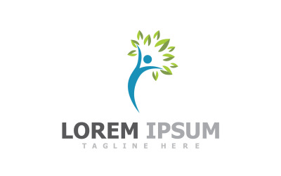 Gezondheid leven mensen blad boom sjabloon Logo V3