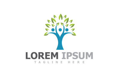 Health Life People Leaf Tree Template Logo V5