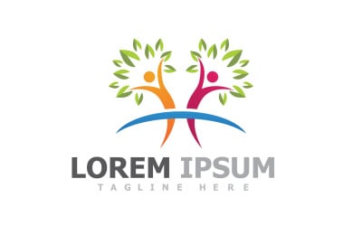 Health Life People Leaf Tree Template Logo V8