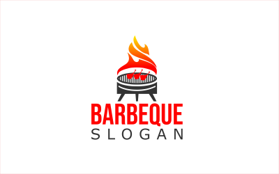 Modèle de logo de conception personnalisée de barbecue
