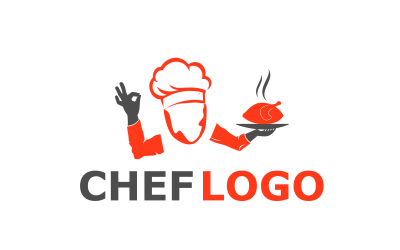 Modèle de logo de conception personnalisée de chef et de restaurant