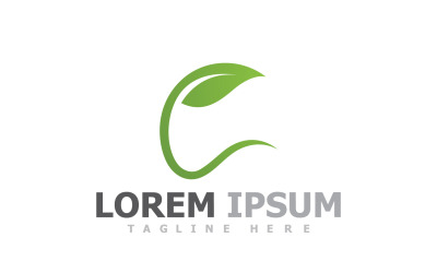 Plantilla de logotipo de naturaleza de hoja verde ecológica V1