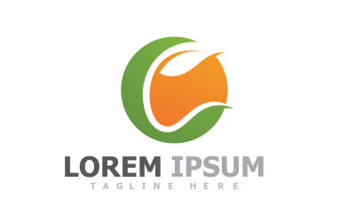 Plantilla de logotipo de naturaleza de hoja verde ecológica V6