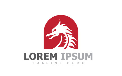 Logotipo de cabeza de dragón Animal V16