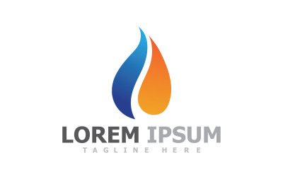 Plantilla de logotipo de gas y aceite de llama de fuego V10