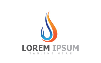Plantilla de logotipo de gas y aceite de llama de fuego V13