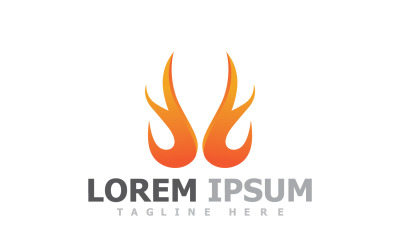 Plantilla de logotipo de gas y aceite de llama de fuego V14