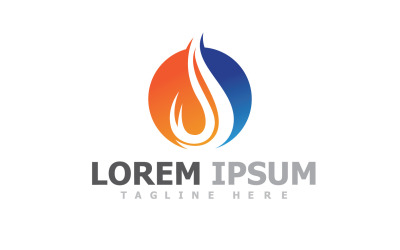 Plantilla de logotipo de gas y aceite de llama de fuego V22