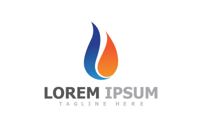 Plantilla de logotipo de gas y aceite de llama de fuego V23