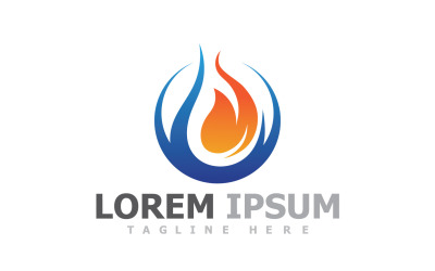 Plantilla de logotipo de gas y aceite de llama de fuego V7