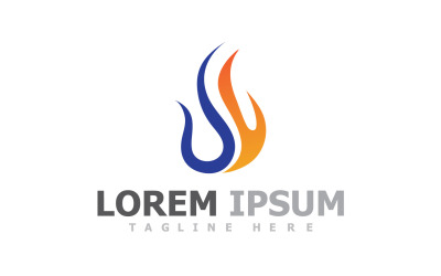 Plantilla de logotipo de gas y petróleo de llama de fuego V16