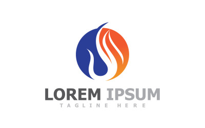 Plantilla de logotipo de gas y petróleo de llama de fuego V21
