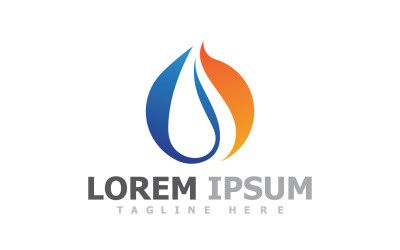 Plantilla de logotipo de gas y petróleo de llama de fuego V4