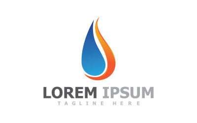 Plantilla de logotipo de gas y petróleo de llama de fuego V5