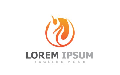 Szablon Logo Ogień Płomień Gazu I Oleju V17