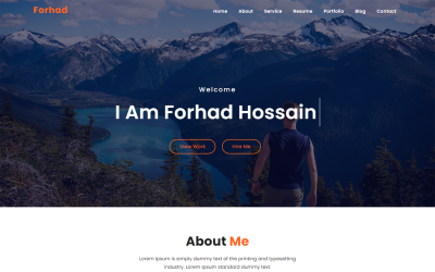 Forhad Personal Portfolio HTML-bestemmingspaginasjabloon