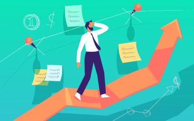 Free Business Success Illustration, Preplanning Success Vector Concept
