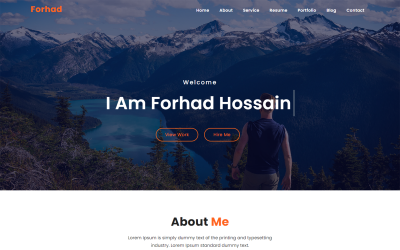 Шаблон цільової сторінки Forhad Personal Portfolio HTML5