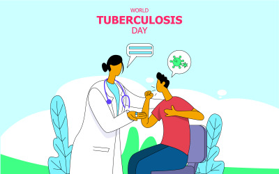 Dia Mundial da Tuberculose Conceito de Ilustração Gratuita Vetorial