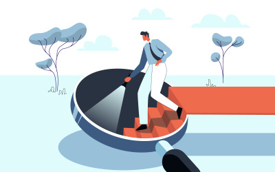 Głębokie wyszukiwanie Darmowe ilustracja koncepcja wektor