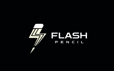 Logotipo de Flash Pencil Startup Clever