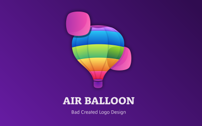 Modèle de logo dégradé de ballon à air