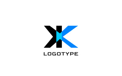 Monogram Letter XK Flat Logo