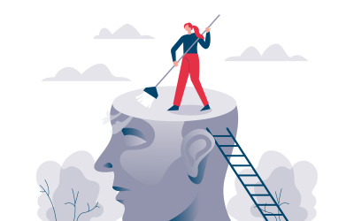 Opruimen Hersenen Gratis Illustratie Concept Vector