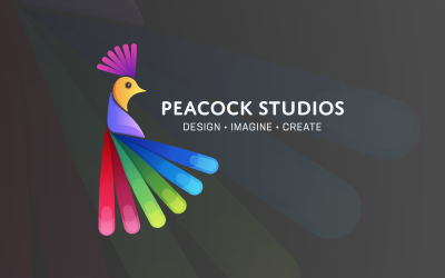 Peacock Colorful Gradient Logo Template